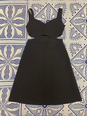 open lace back dress Square-Neck Ribbed Knit Dress main image 1